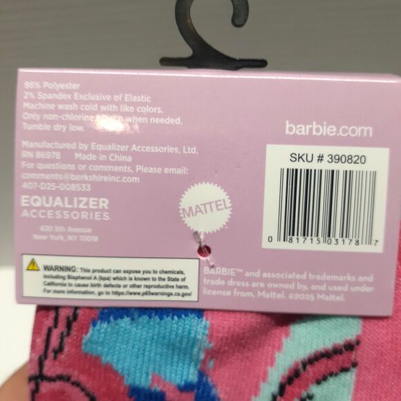 Mattel Barbie Crew Socks Set 3-Pack Pink Size 9-13 Women NWT Barbicore - Picture 3 of 4